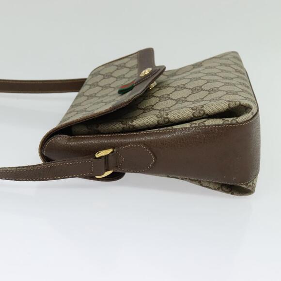 GUCCI GG Supreme Web Sherry Line Bag Pvc Beige Gold 904 02 084 - Picture 4 of 16